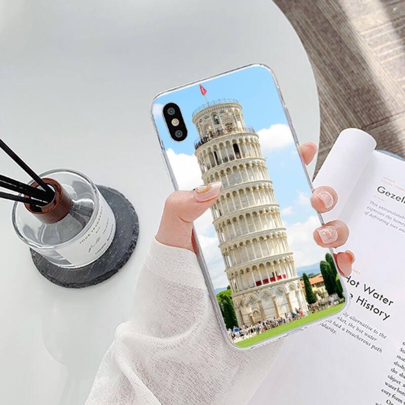 

Чехол для телефона «Пизанская башня» для iPhone 14 13 12 11 XS X 8 7 6 Plus Mini Pro Max SE 2022 Мягкая прозрачная накладка для телефона iPhone SE 2020-2022
