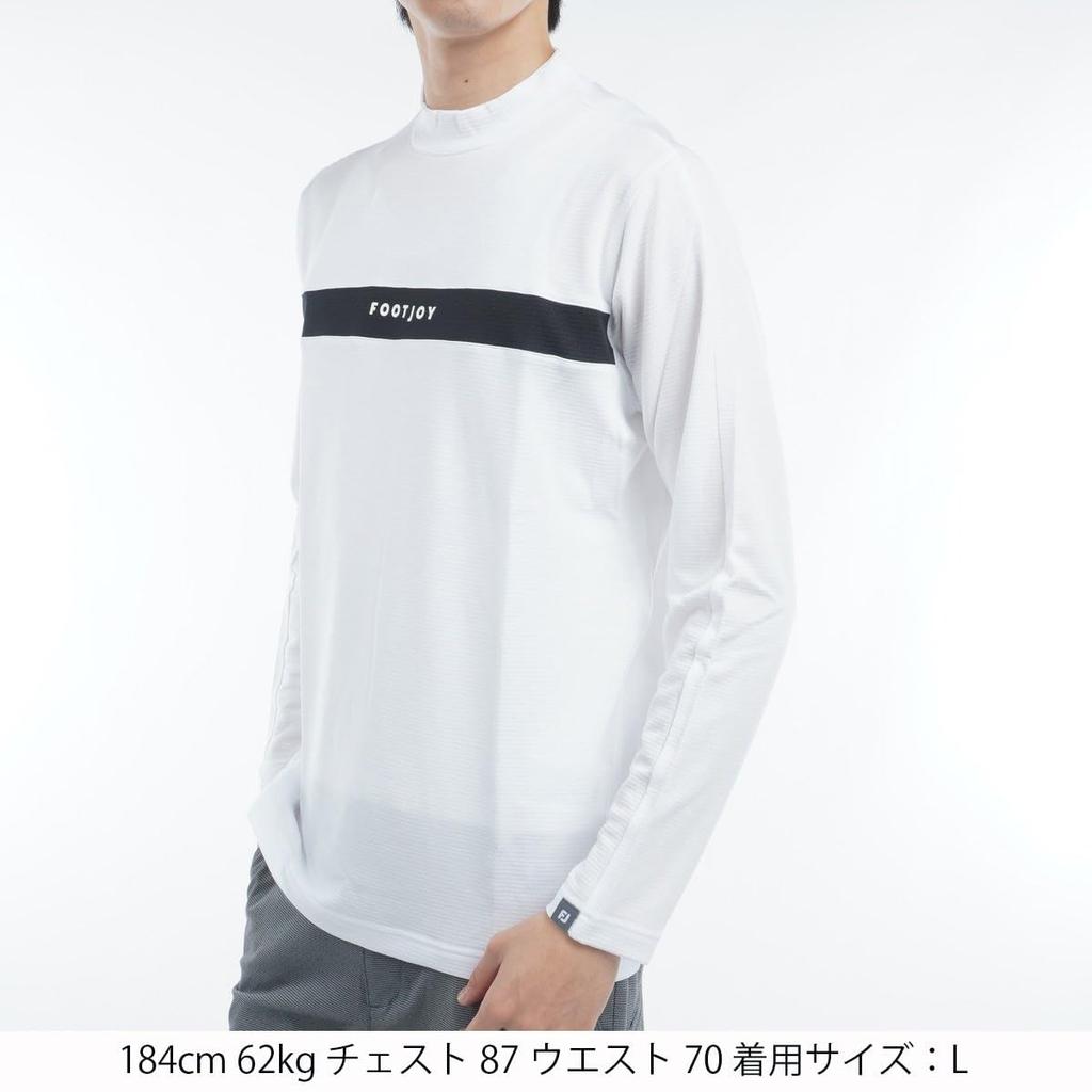 FootJoy DRY THROUGHLIGHT Chest Line Long Sleeve Mock Neck Shirt, White, Men's, Size XL (FJ-F24-S02, 32173-XL)