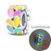 925 Silver Chameleon Charms Bead Colorful Sketchpad Dangle Zirconium Clip for Bracelet Necklace DIY Jewelry