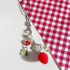 Lovely Handmade Strawberry Bead Keychain Colorful Beaded Keychains Phone Lanyard Fashionable Jewelry for Backpack