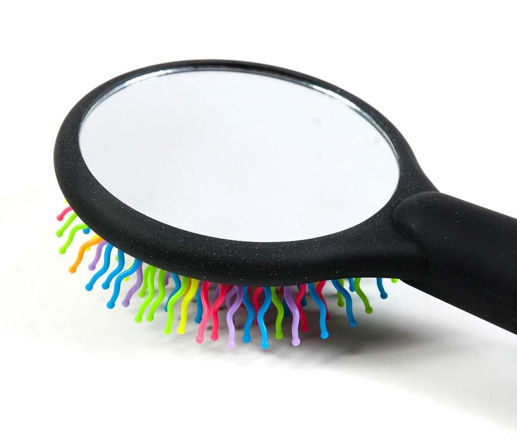 Up Rainbow Brush with Mirror [Volume & Tangle-free] Stand-type