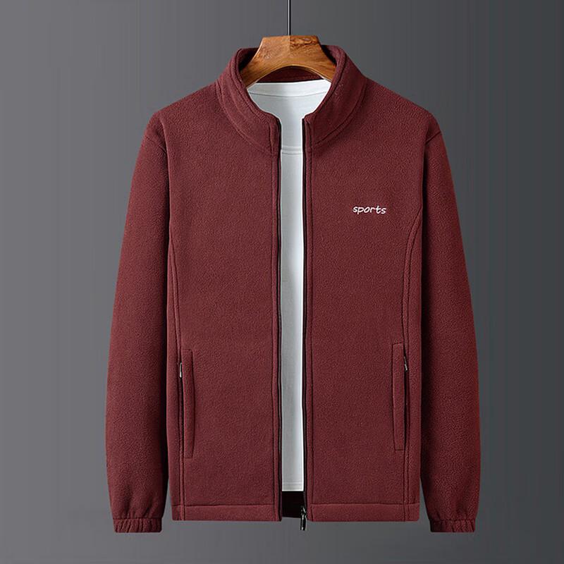 ROMON Men's Fleece Stand-Collar Casual Jacket