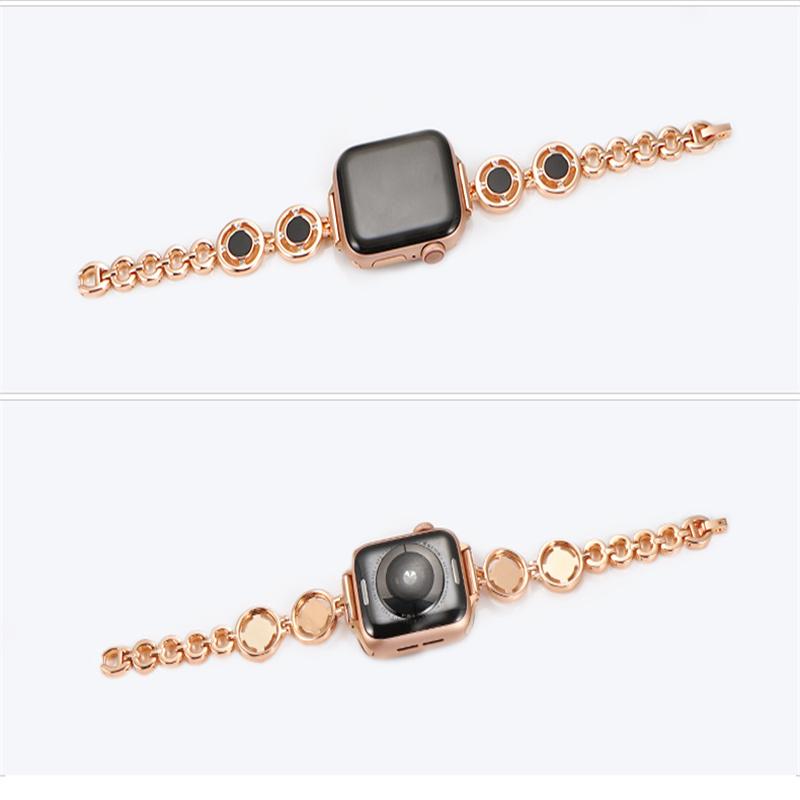 Para apple watch 7 band49mm 45mm 44mm 42mm 41mm 40mm 38mm metal pulseira de aço inoxidável mulher para iwatch series8 7 se 6 5 4 3 2 1 cinta