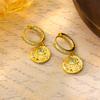 Yaoquan Cross Border New Product Micro Inlaid Zircon Copper Plated 18K Gold Devil's Eye Earrings Niche Light Luxury Buckle