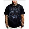 Russian Men's Summer 3D T-shirt Fashionable Casual Loose Animal Pattern Printed Round Neck Short Sleeved T-shirt Top