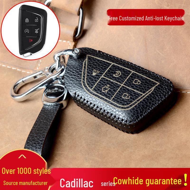 Cadillac CT4/CT5/CT6/XTS/XT4/XT5/XT6 Cowhide Key Case Cover with Buckle
