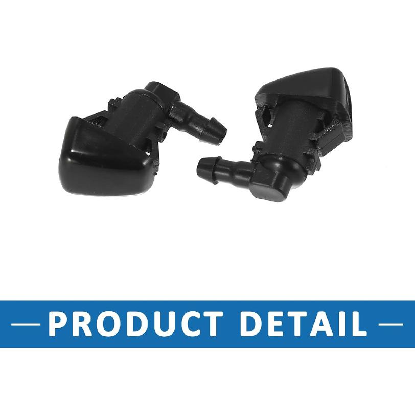 Windshield Washer Nozzles Kit 55157319AA with 2.2 Meters Hose with 2pcs Connectors for Jeep Liberty 2008-2012 Black