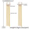 18K Gold Plated Stainless Steel Geometric Pearl Tassel Earrings - Versatile European & American Fashion Style