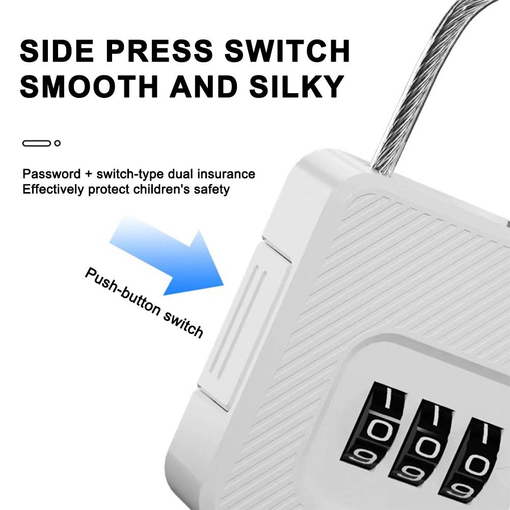 Portable Padlock 3 Digit Code Lock For Travel Luggage Cabinet Locker Anti-theft Combination Password Lock Padlock White/black