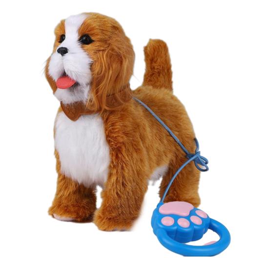 Yousheng Electric Plush Dog Toy with Leash Licking Tongue Walking Puppy Plushie with Touch Sensing Lifelike Sounds Toddlers Interactive Simulation