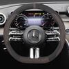 Suede Leather Steering Wheel Cover for Mercedes Benz GLE GLS GLC GLA C E S Class AMG GLK ML Etc Non-Slip Grip Protector Sport
