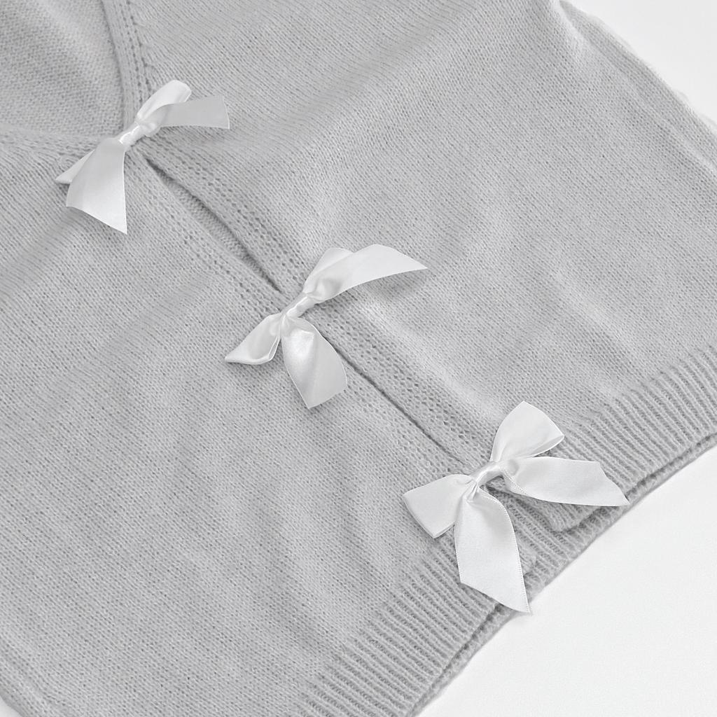 French Sweet Bow Loose Long Sleeve Sweater Fashion Niche Knitwear Women's Clothing