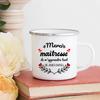 Creative Merci Maîtresse Print Mugs Coffee Cups Drinks Water Milk Cup Enamel Mug School Home Handle Drinkware Gift for Maîtresse