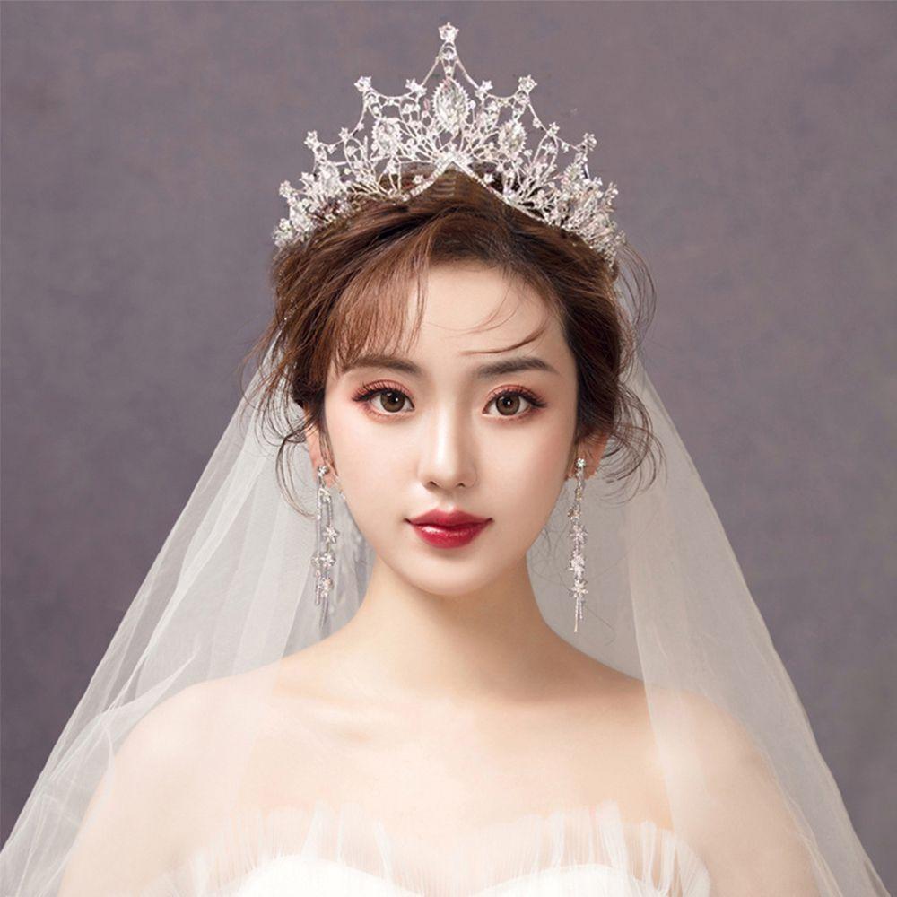Hair Accessories Baroque Crystal Tiara Bridal Crowns Women Hair Hoop Black Rhinestone Crown