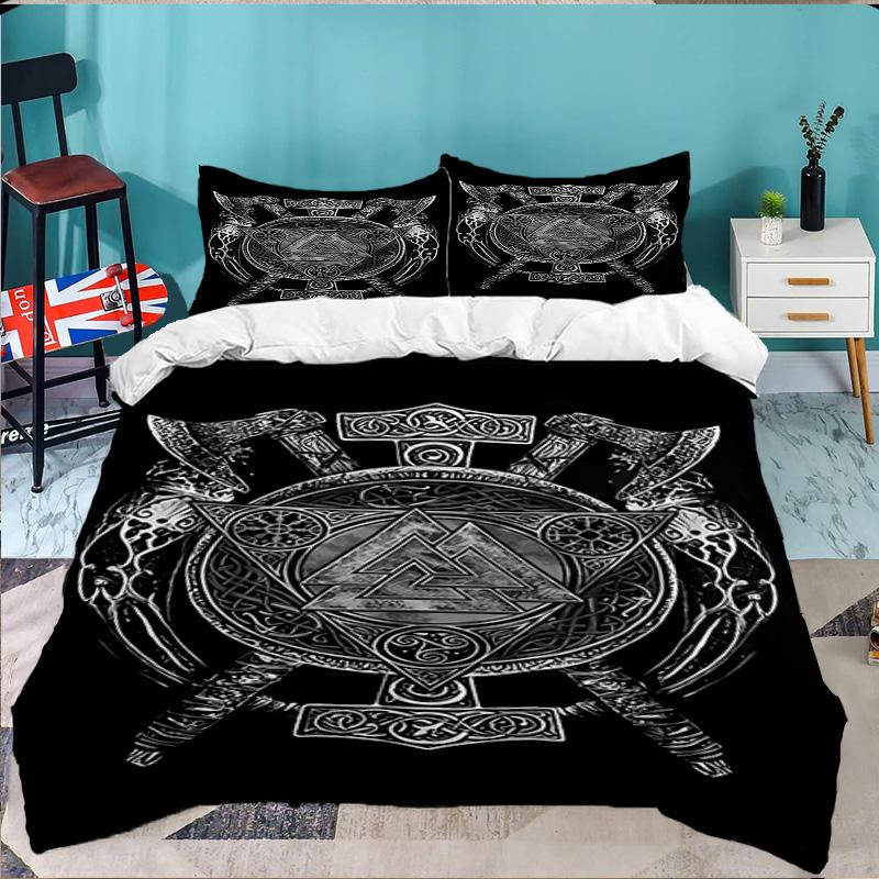 Viking Ship At Sea 3PCS Bedding set,Ideal for 1pc Duvet Cover And 2pcs Pillowcases Perfect for Fan gift,Ideal for Bedroom, Dormitory