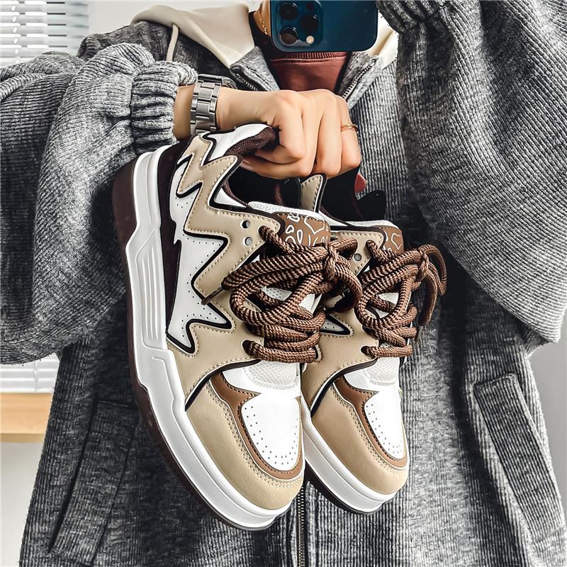 

Fashion New Spring Autumn Lightweight Breathable Flats Men s Casual comfortable Sports Shoes Trendy Versatile Men s Shoes 39 коричневый