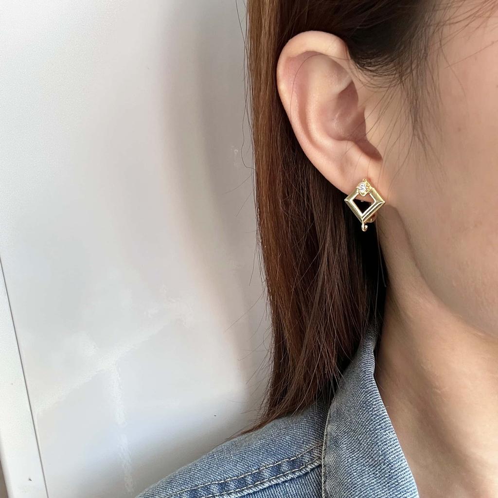 Fashion Designer Rhombus Diamond Zircon Pendant Earrings 18k Gold Plated Geometric Korean Style Jewelry Drop Earrings Set Women