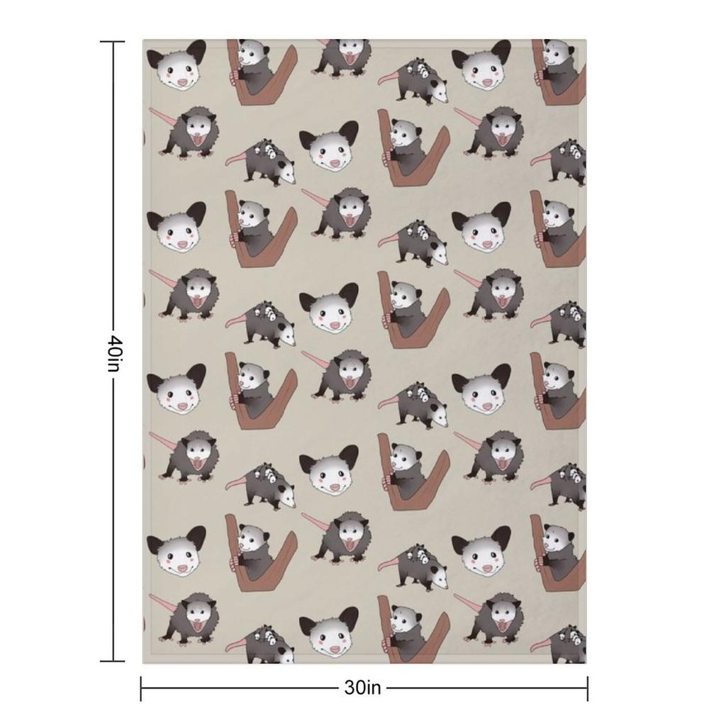 Opossums Pack Throw Blanket Decorative Sofa Cute Plaid for sofa Sofa Blankets