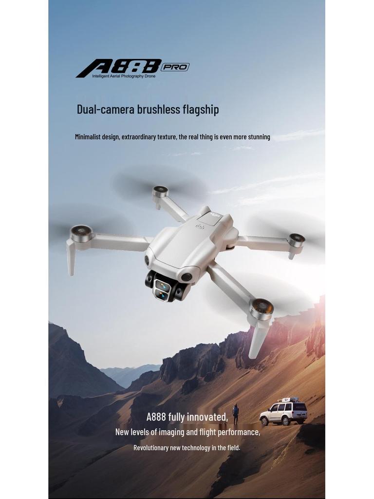 A888PRO Drone: High-Definition Four-Axis, Brushless, Powerful Remote Control Aircraft for Aerial Photography.