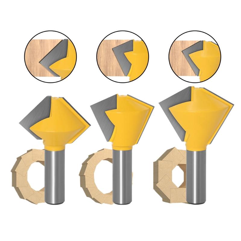 Router Bit 1/2" Shank Bird's Mouth Glue Joint Woodworking Accessories Milling Cutter 3x/set 6/ 8/12 Sided for Columns