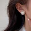 925 Silver Needle Shiny Zircon Flower Stud Earrings For Women Party Romantic Fine Jewelry Light Luxury Accessories