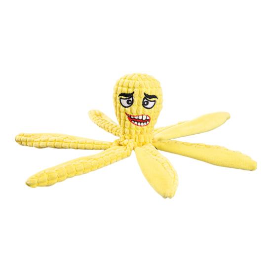 Octopus Dog Toy Cartoon Shape Wear Resistant Teeth Cleaning Funny Plush Octopus Toy Pet Interactive Squeaky Toy