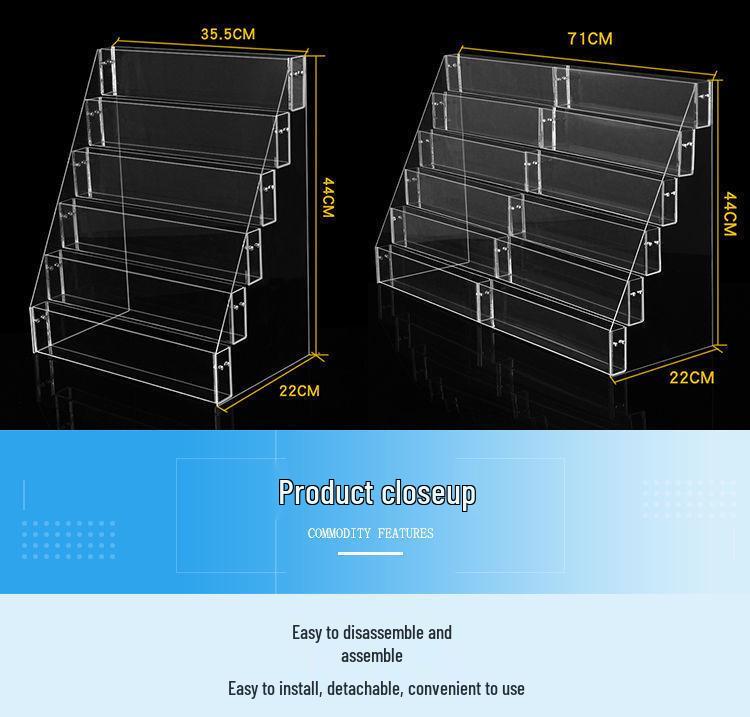 Acrylic Book Display Stand Office Storage Rack for Newspapers and Magazines