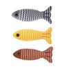 Catnip Burlap Fish Teething Toy and Teaser Stick for Cats