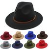 British Jazz Hat Season Wool Hat Simple Felt Big Eave Hat Tide Flat Edge Hat