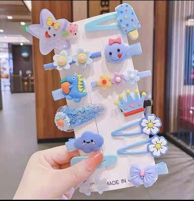 14PCS Children's Hair Clip Set Animal Fruit Cute Simple Cartoon Side Clip New Children's Headwear
