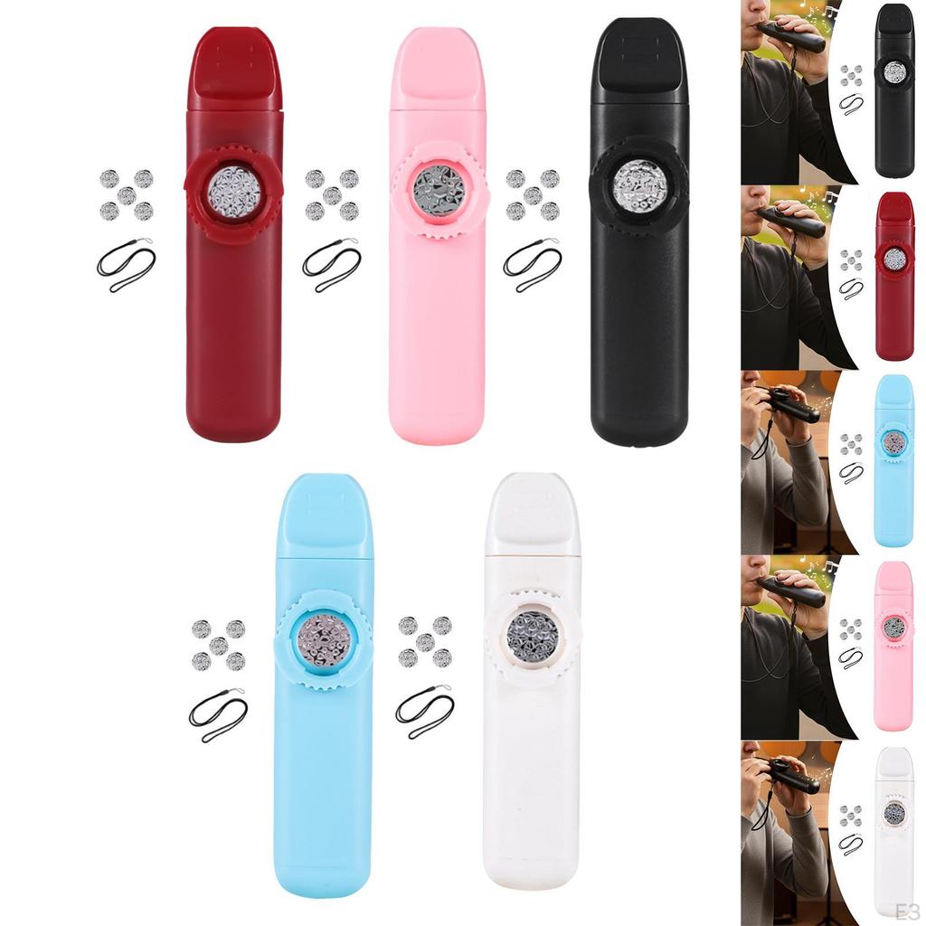 Adjustable Pitch Kazoo, Easy to Learn Musical Accompaniment Toy, with 5 Additional Membranes And