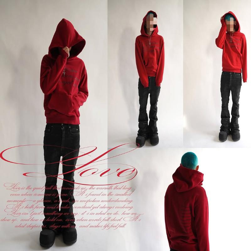 European and American Y2K Street Trend Retro Printed Long Sleeve Hoodie