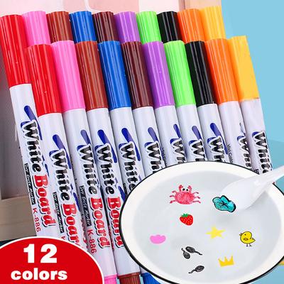 8/12 Farben Magische Malerei Schwimmender Whiteboard-Maker-Stift Wasserfarben-Schwimmstift Kinder-Früherziehungsspielzeug-Kunstbedarf