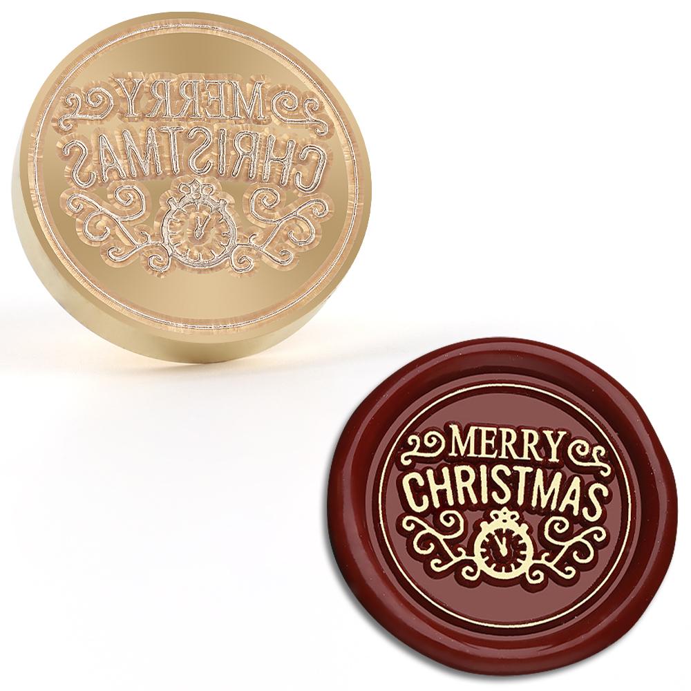 Christmas Collection Wax Seal Stamp, Brass Sealing Wax Stamp for Wedding Invitations, Christmas Cards, Envelopes & Party Decora