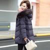 Jachetă de iarnă pentru femei Parka cu guler de blană Pardesiu cu glugă pentru femei Parka căptușită din bumbac gros și cald