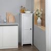 Armoire de rangement Buffet de cuisine Unité de rangement pour salle de bain Gain de place Style classique avec 3 étagères réglables - Hauteur 120 cm en Bois Blanc