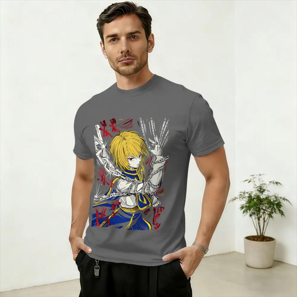 Kurapika Unisex T Shirt Funny Tee Shirt Short Sleeve Round Collar TShirts Pure Cotton Birthday Present Clothing