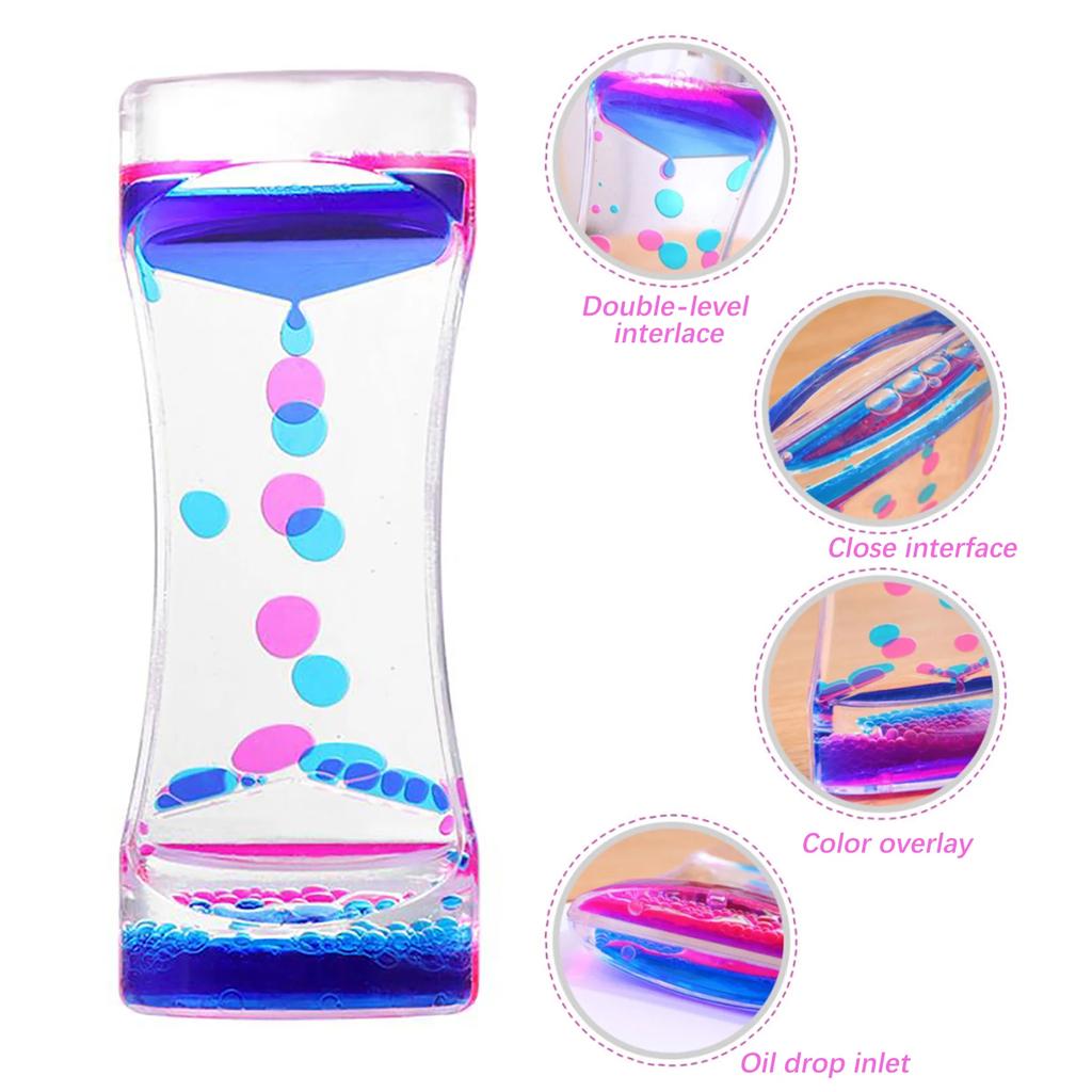 1/2/3/6pcs Liquid Motion Bubbler Hourglass Liquid Bubbler Timer Cool Office Desk Decorations Ornament Kids Adults Gift Products