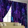All Season Halloween Fluorescent Skull Pattern Printed Curtains Window Decorations Home Room Curtain Set Of 2 Made Polyester Washable