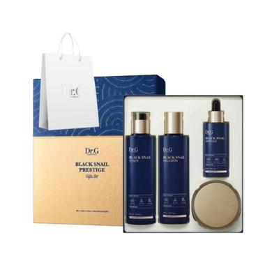 Dr. G Black Snail Prestige Sada péče o pleť - Tonikum 150 ml, Emulze 150 ml, Ampule 50 ml, Krém 15 ml + Dárková taška | Proti stárnutí, Hydratační, Zpevňující
