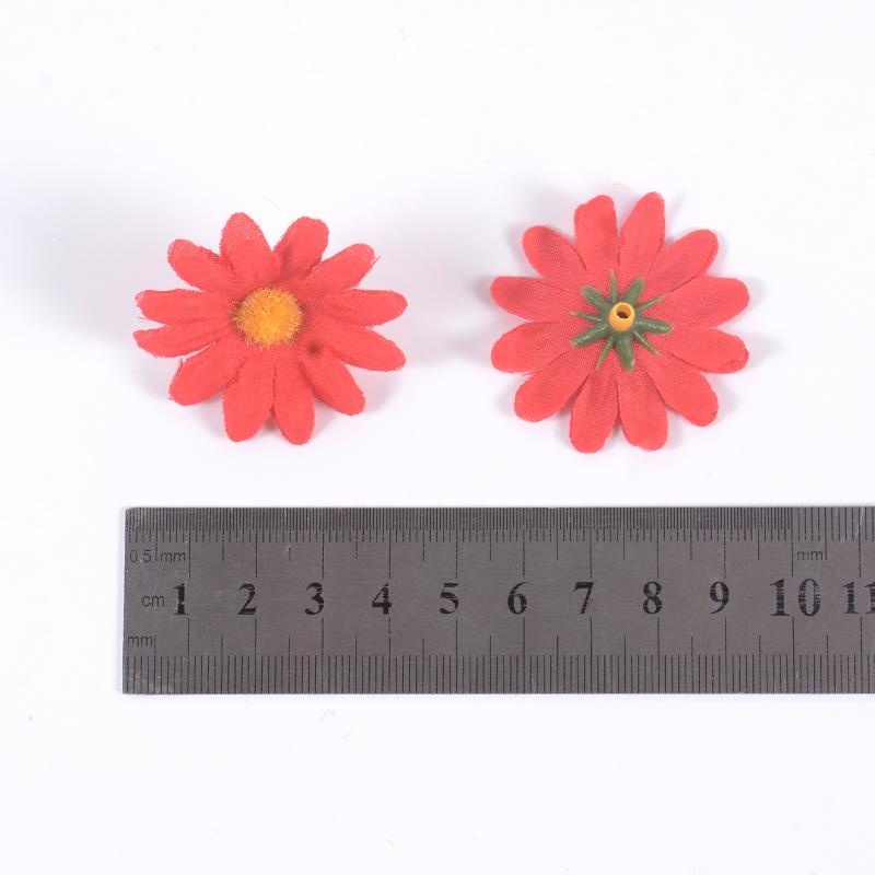 50PCs Dasiy Artificial Flowers 3.5cm Fake Flower Head For Home Wedding Garden Decoration DIY Bride Wreath Accessories Gift Craft