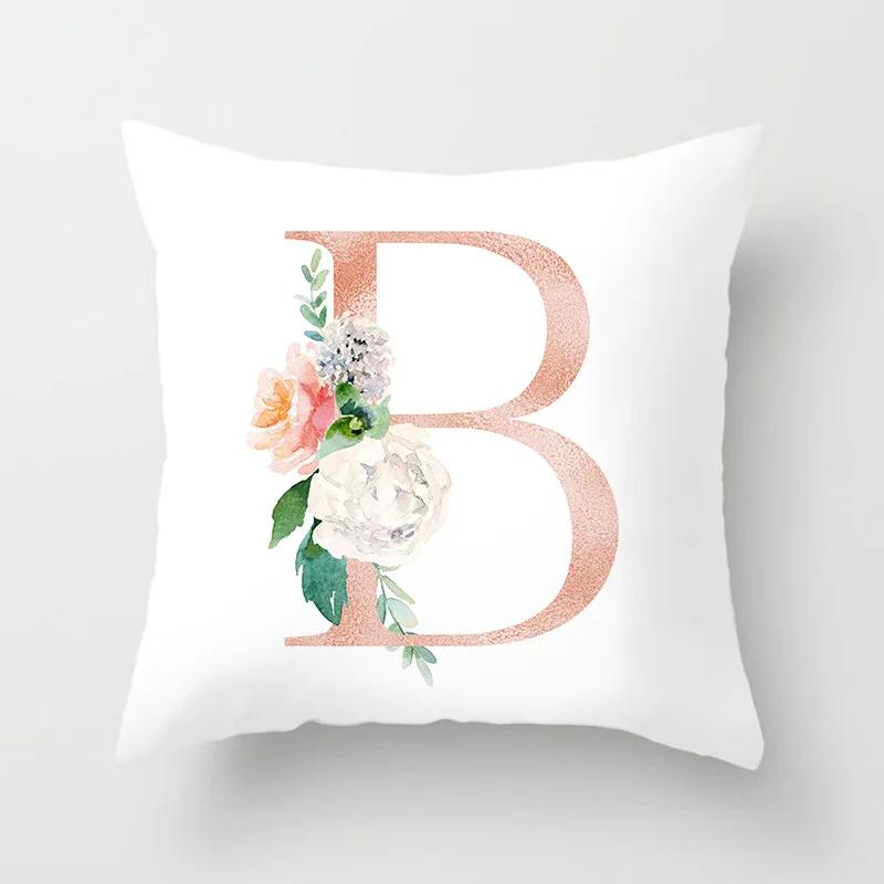 26 Initial Letters Series Printed Square Home Decoration Pillowcase (45cm * 45cm)
