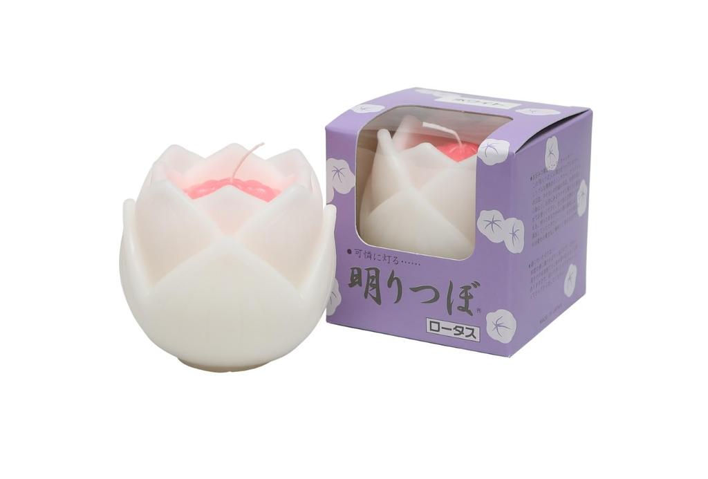 Tokai Seiro Lotus-Shaped Candle, Light Vase, White, 141-01WH