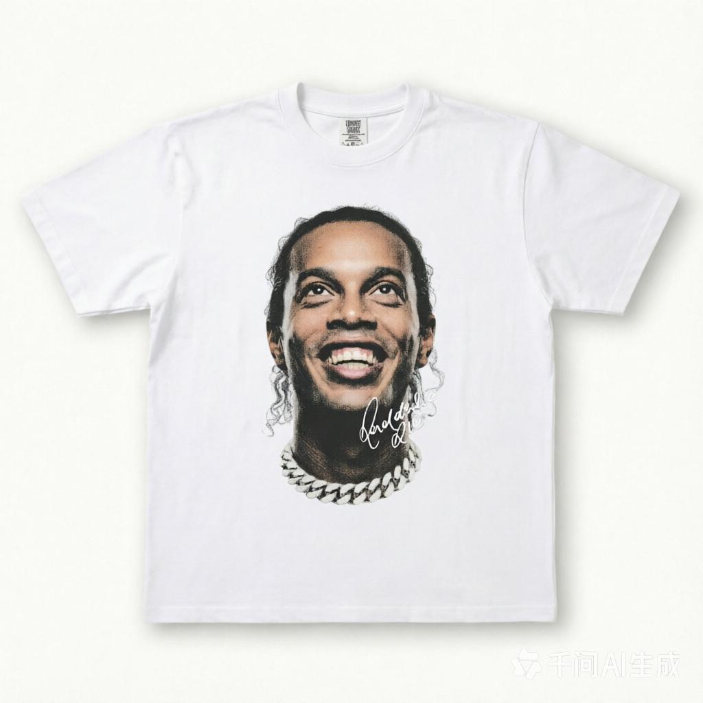 Ronaldinho Graphic Tee Autographed Streetwear Shirt – Premium Cotton Unisex T-shirt 4XL