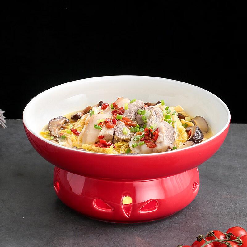 Commercial Ceramic Round Plate with Candle Warmer