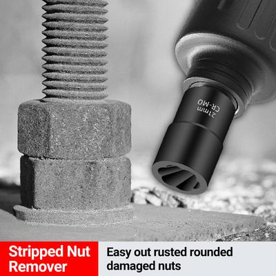 5Pcs Stripped Nut Remover Nut Extractor Socket Set 1 2   Extraction Socket Kit for Easy Out Rusted Rounded Damaged Nuts