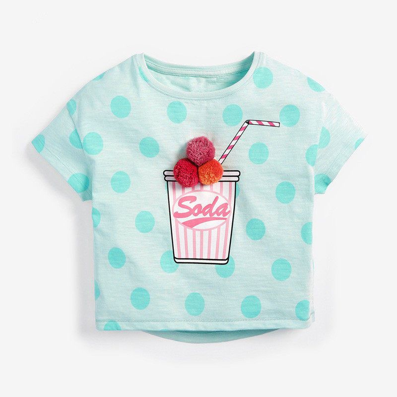 Spring and Summer Polka Dot Short Sleeve Baby Round Neck Undershirt Children's Clothing
