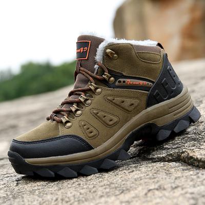Mens Hiking Shoes Winter Warm Comfortbal Cotton Waterproof Comfortable Sneakers High-Top Outdoor Walking Trekking Shoes for Men