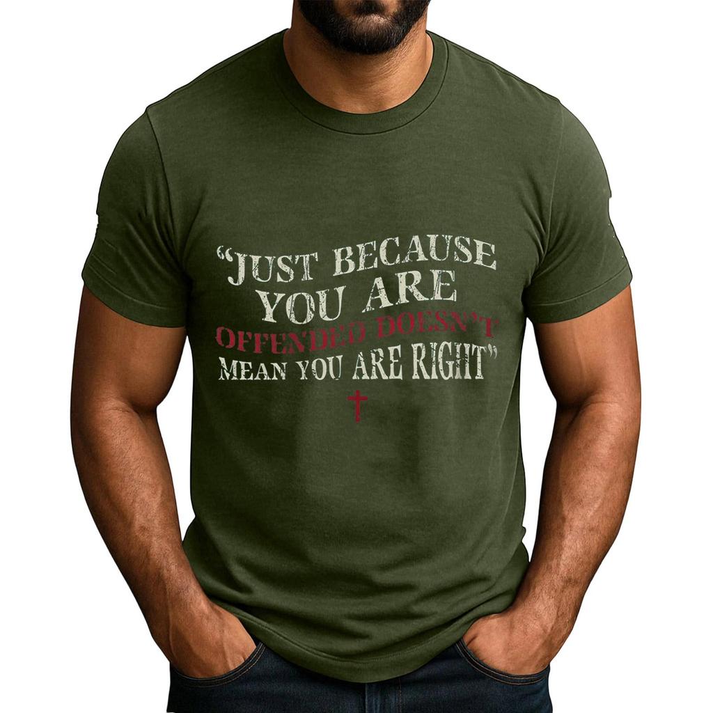 Men's  Popular T-shirt Printed Round Neck Short Sleeve T-shirt