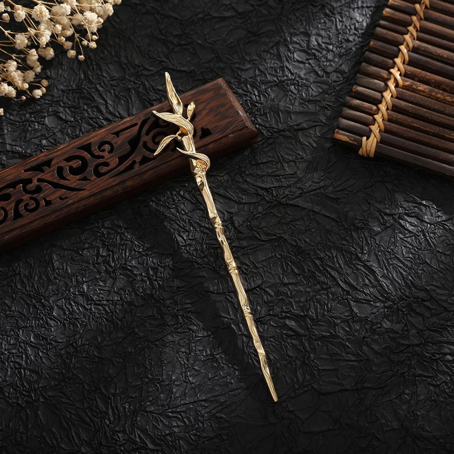 

Винтажная металлическая заколка для волос для девочек, женщин, заколки для волос, шпилька для волос в форме бамбуковой ветви, вилка для волос, аксессуары для волос в китайском стиле